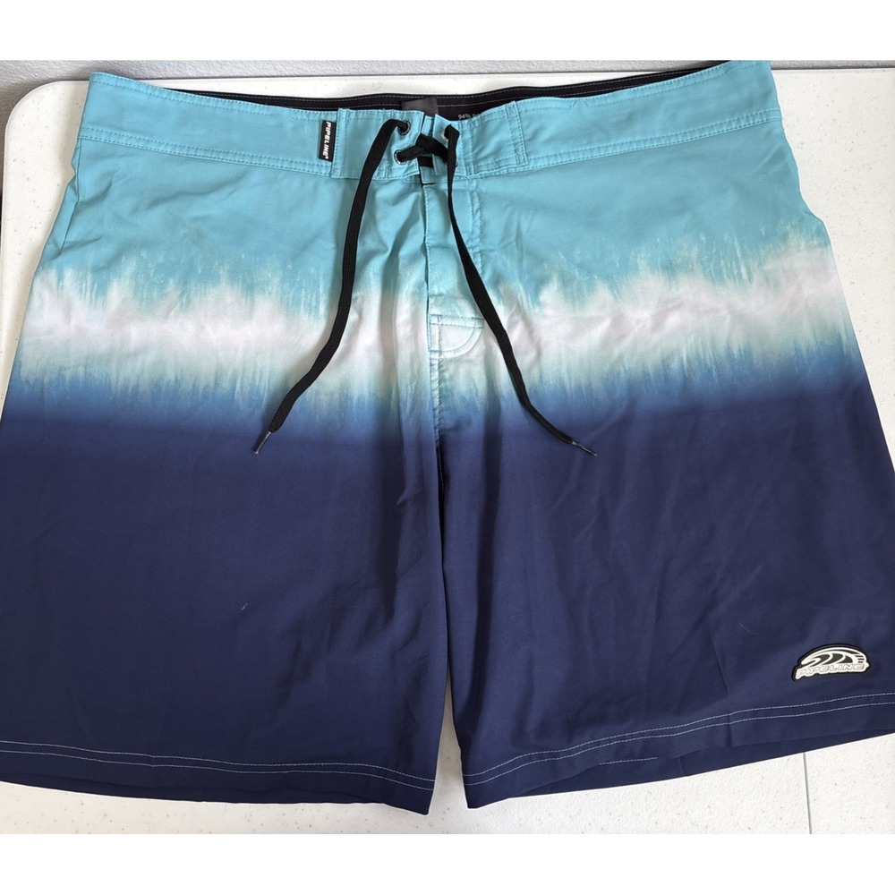 Pipeline Men's Size 44 Blue Colorblock Tie Dye Board Swimming Shorts‎ Activewear